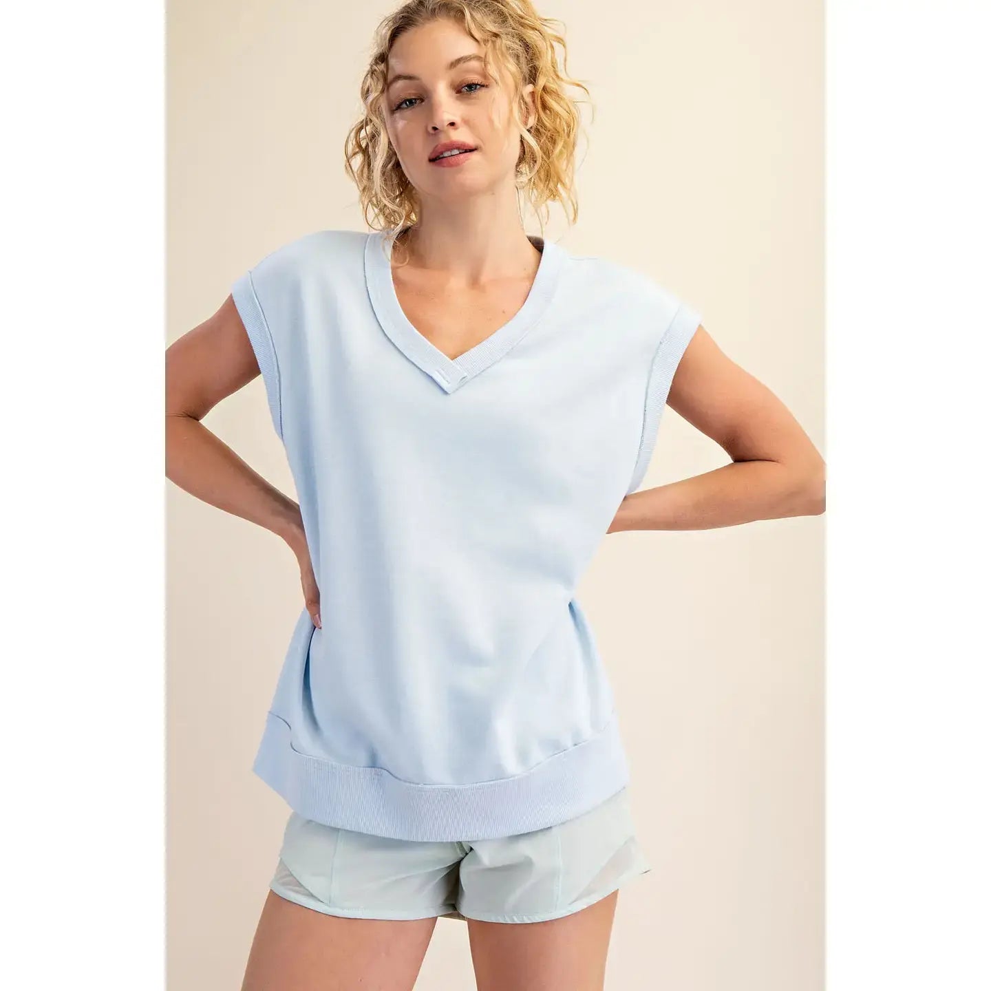 FRENCH TERRY OVERSIZED VEST TOP
