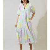 ALEXIA FLORAL TIERED MIDI DRESS