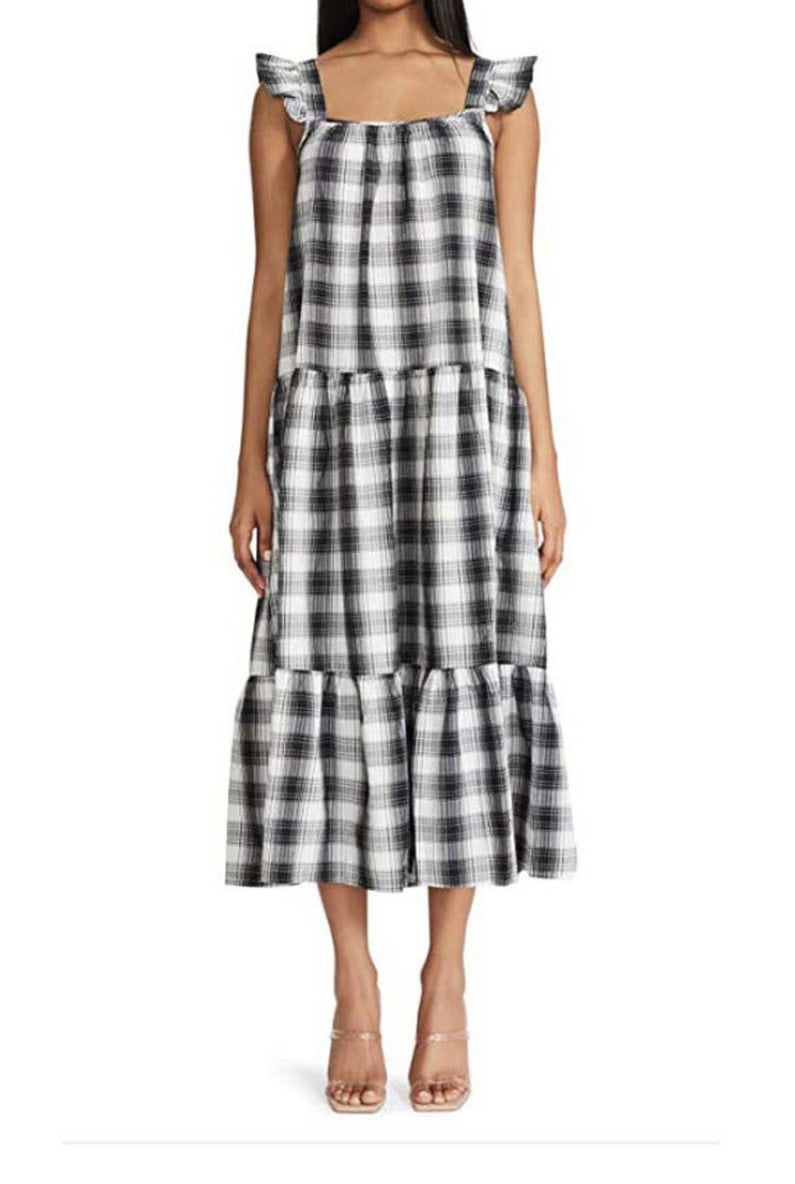 PLAID LIFE MIDI DRESS