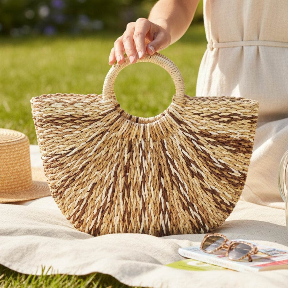ROUND WOVEN CROSSBODY BAG (multiple colors)
