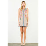 ANYA STRIPE & SCALLOP MINI DRESS