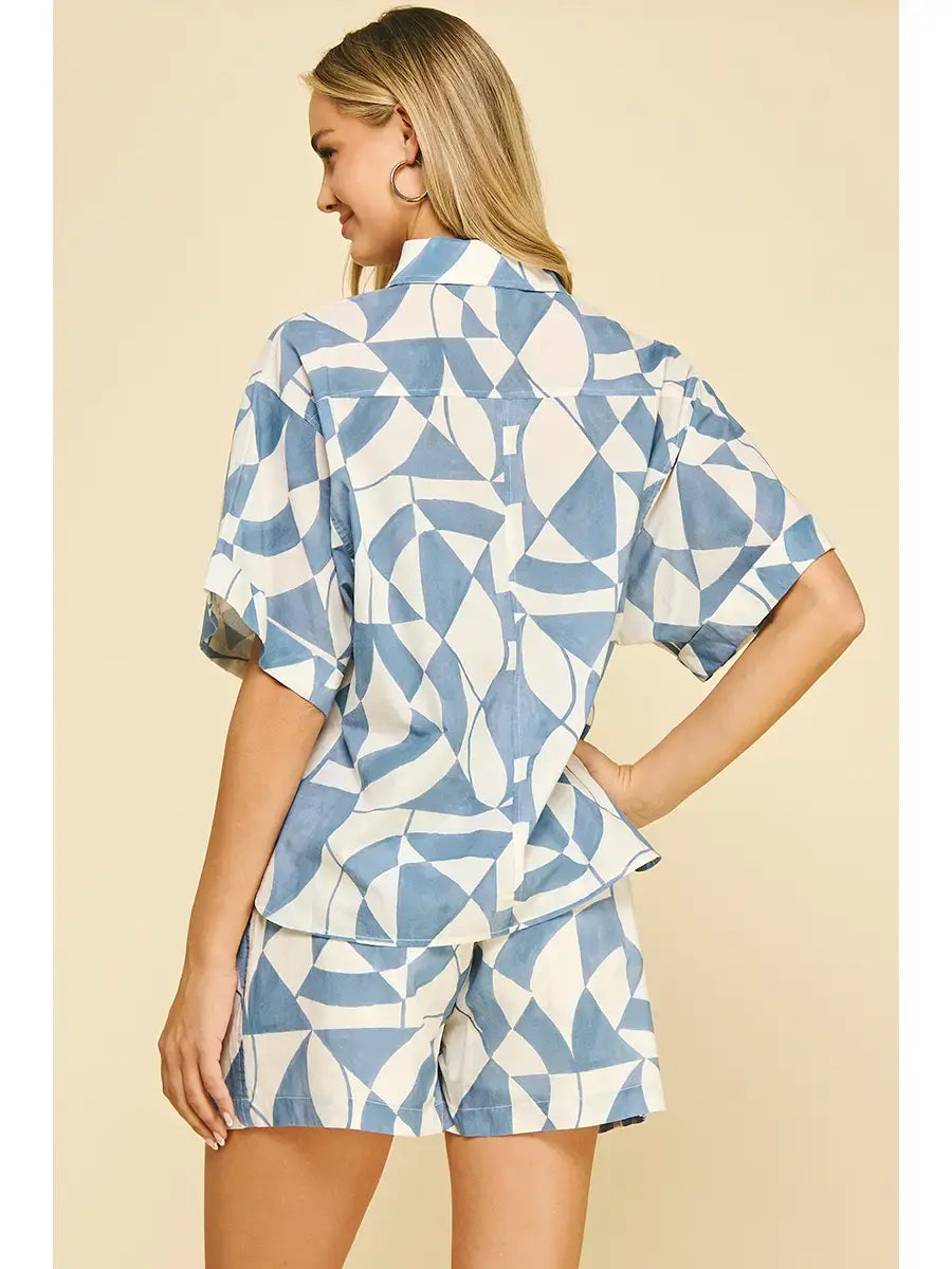 PRINT BUTTON DOWN SHIRT