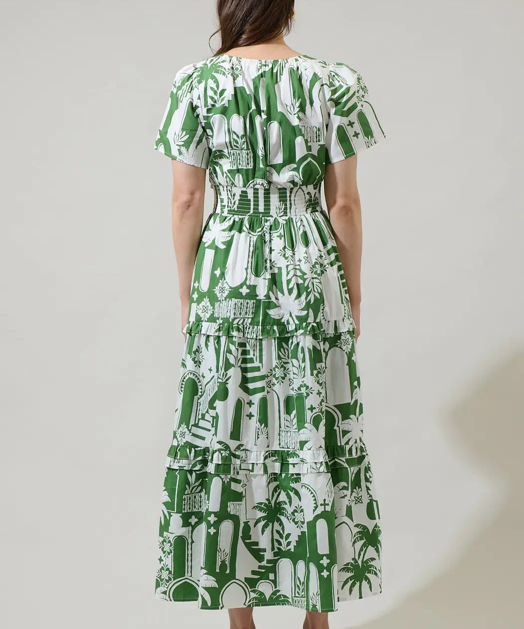 NALA CITY POPLIN TIERED MAXI DRESS