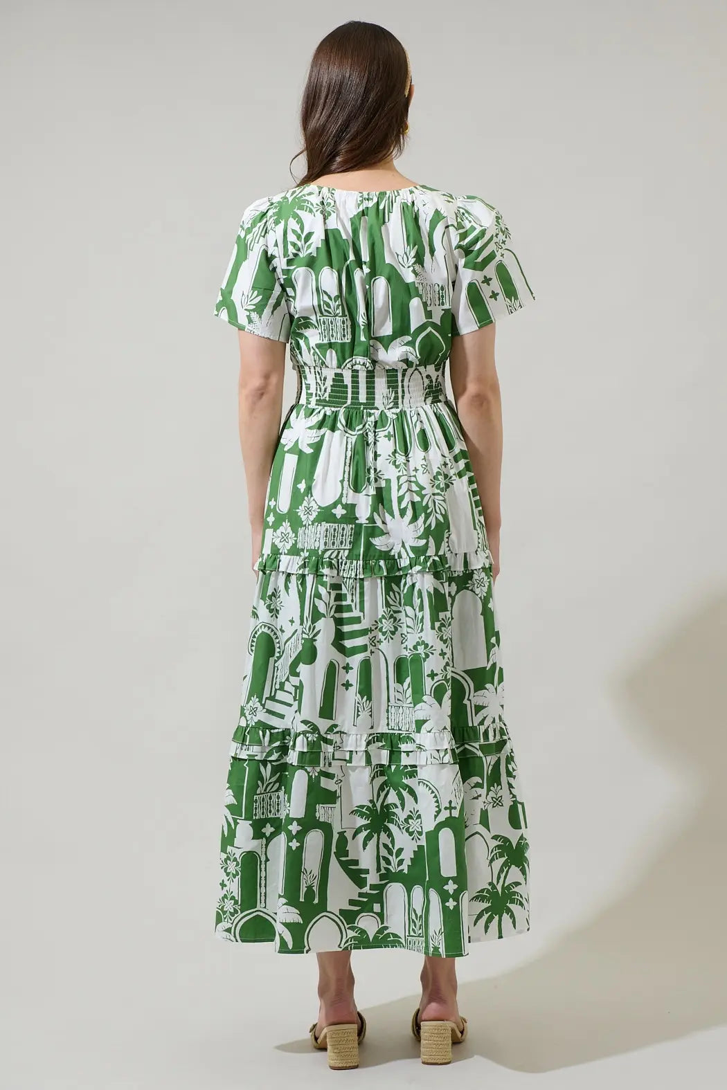 NALA CITY POPLIN TIERED MAXI DRESS