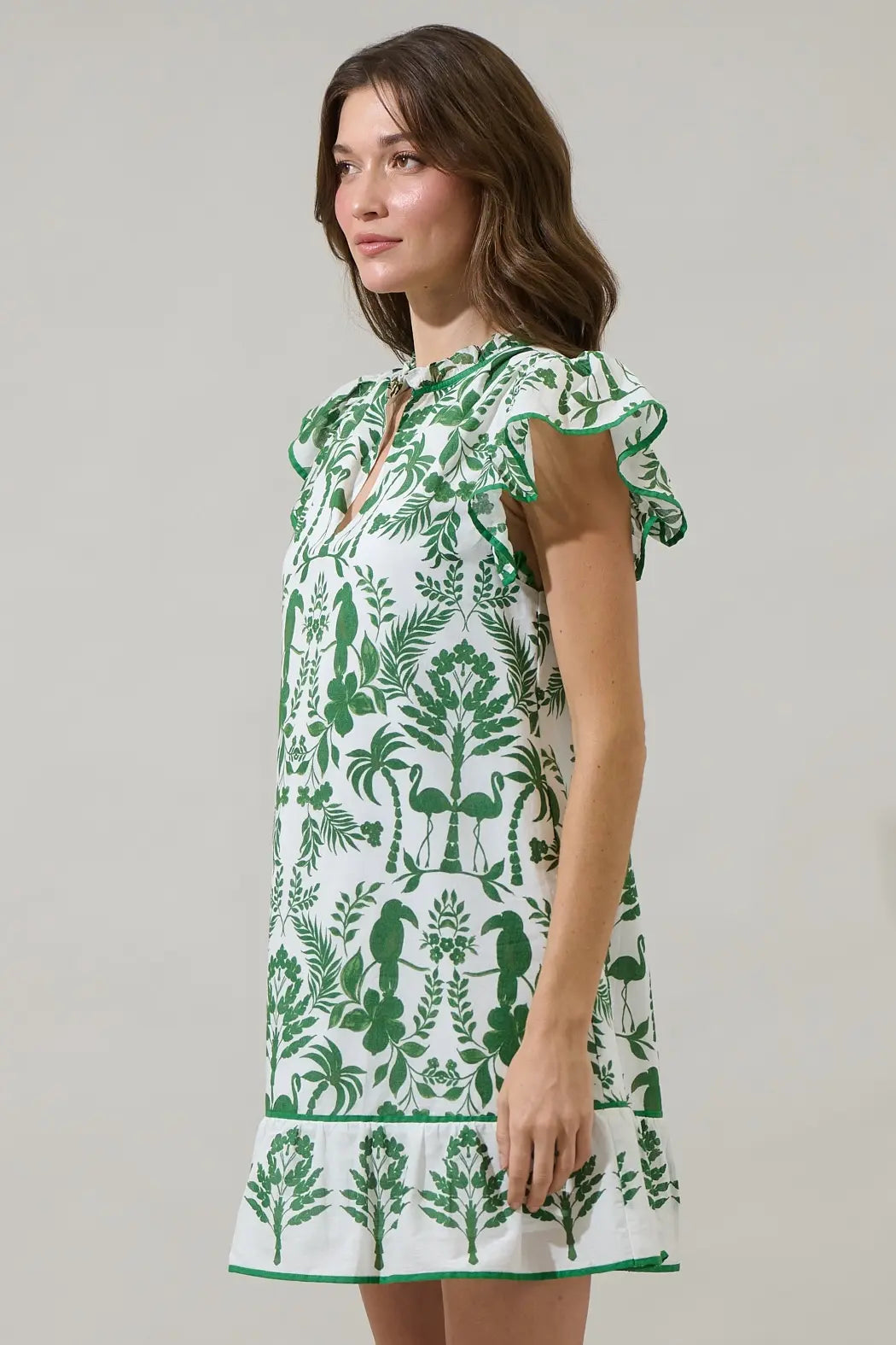 DAVINA FLORAL SHIFT MINI DRESS