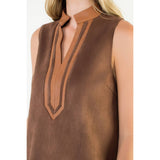 Sleeveless Suede Dress