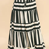 STRIPED MIDI SKIRT