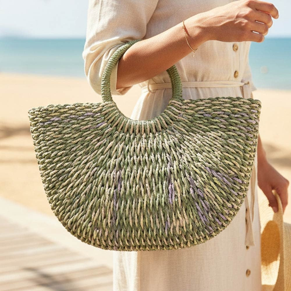 ROUND WOVEN CROSSBODY BAG (multiple colors)