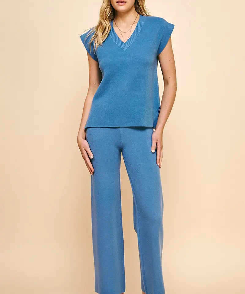 VNECK VEST W/ MATCHING PANTS