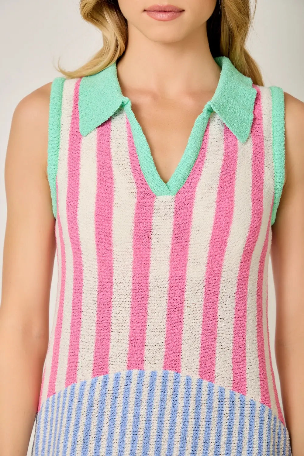 TERRY CLOTH STRIPE DRESS