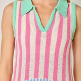 TERRY CLOTH STRIPE DRESS