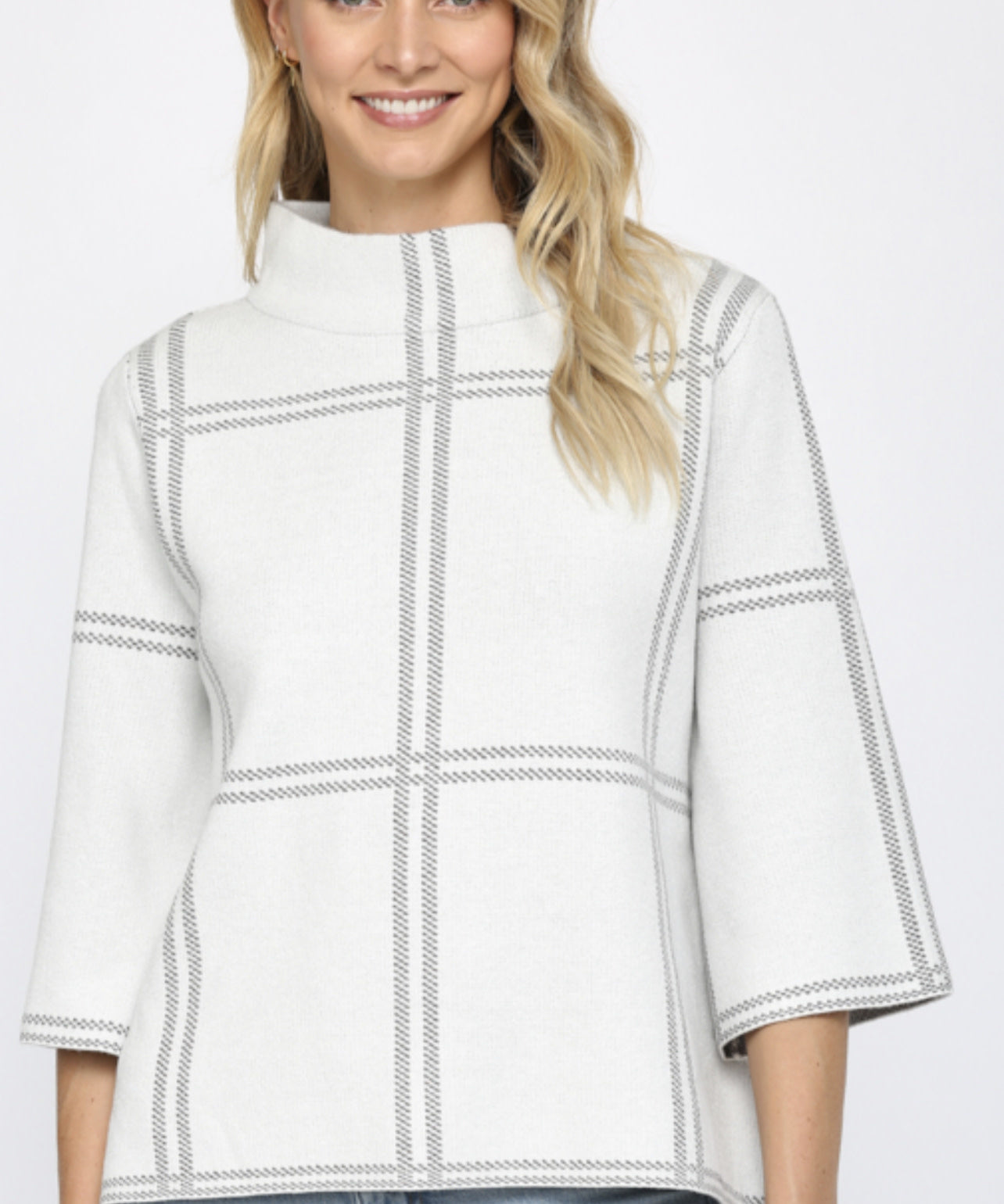 MOCK NECK SWEATER BELL SLEEVE