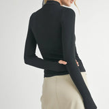EVERYDAY MOCK NECK LSLV TOP (Additional Colors)