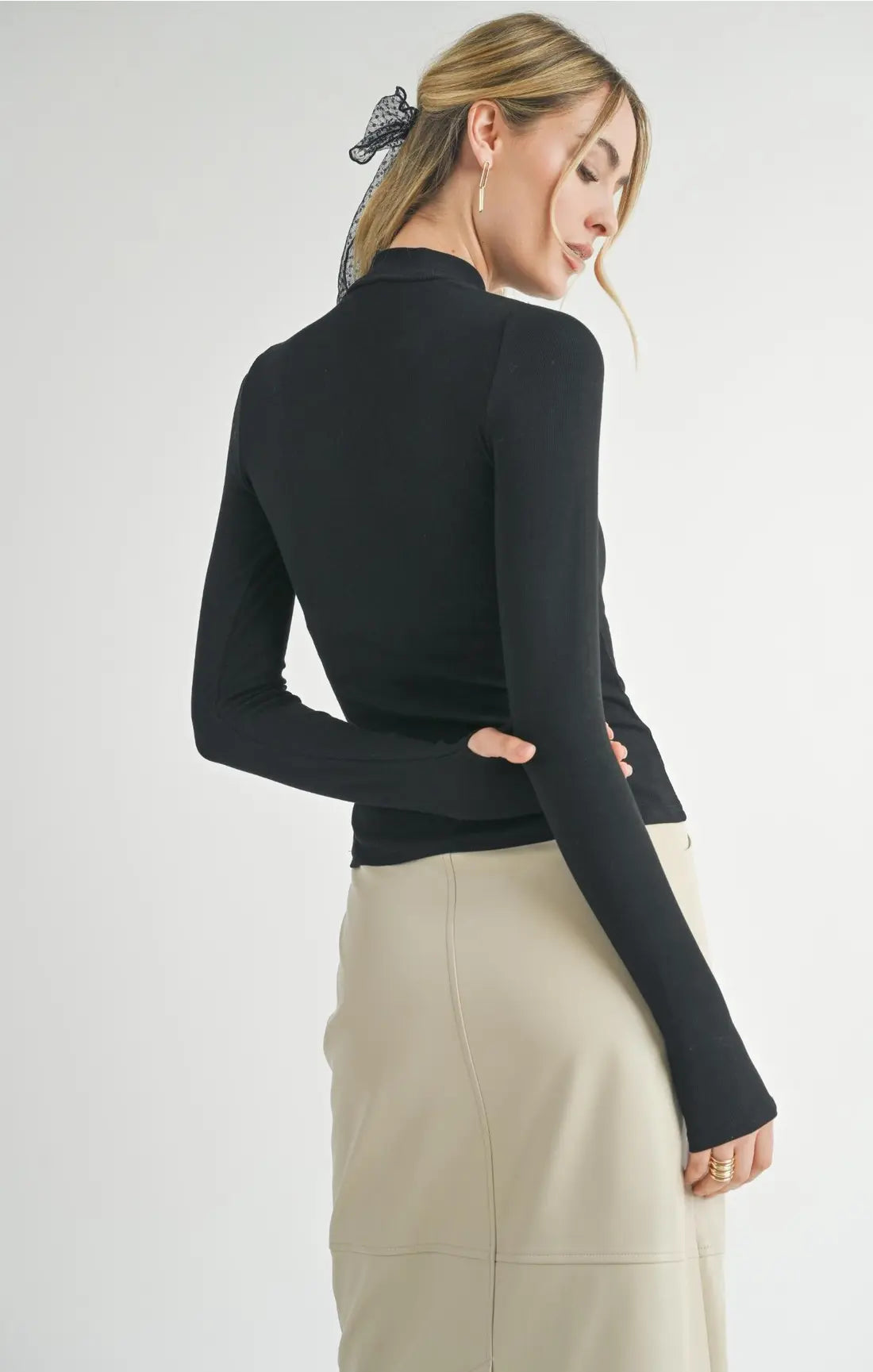 EVERYDAY MOCK NECK LSLV TOP (Additional Colors)
