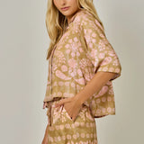 BOTANICAL PRINT SHORT SET