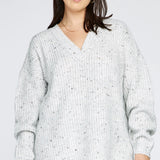 FLECK V NECK SWEATER