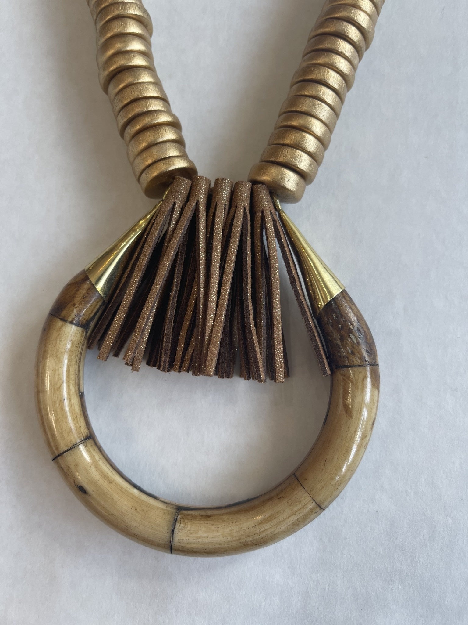 WYNONNA TAN FRINGE NECKLACE