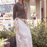 Mixed Lace Midi Skirt