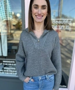 HALF ZIP SWEATER