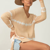 TIE DYE V NECK SWEATER