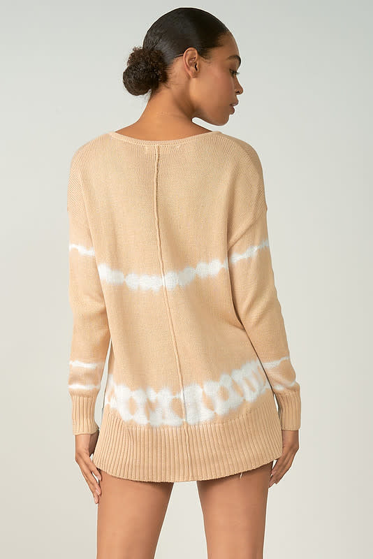 TIE DYE V NECK SWEATER