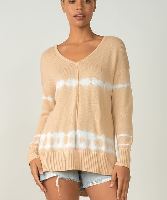 TIE DYE V NECK SWEATER