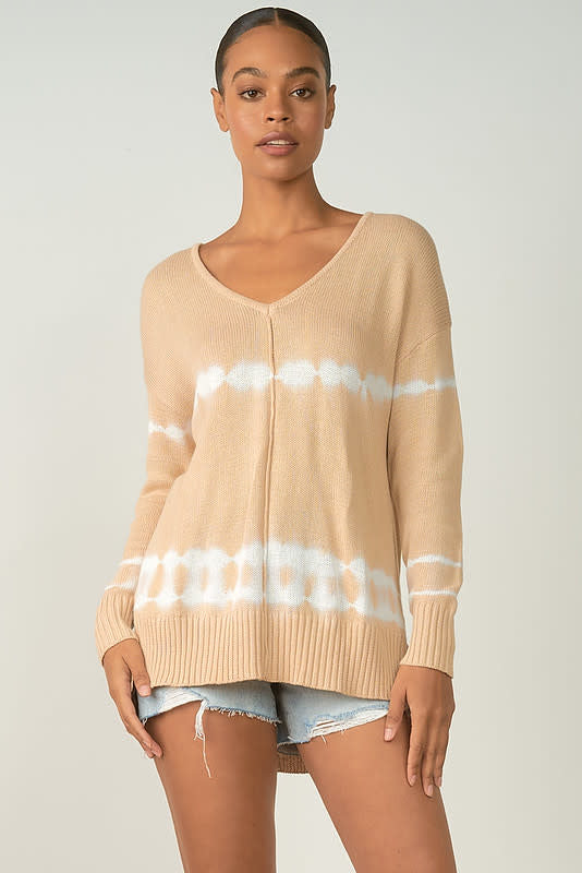 TIE DYE V NECK SWEATER