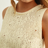 CROCHET KNIT TASSEL TOP