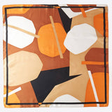 Geometric Pattern Printed Square Silky Satin Bandana Scarf