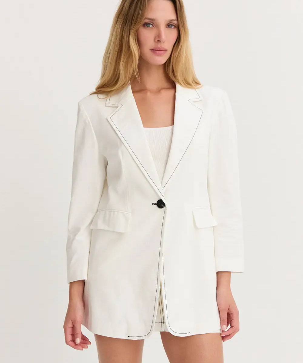 RENATA CONTRAST STITCH BLAZER
