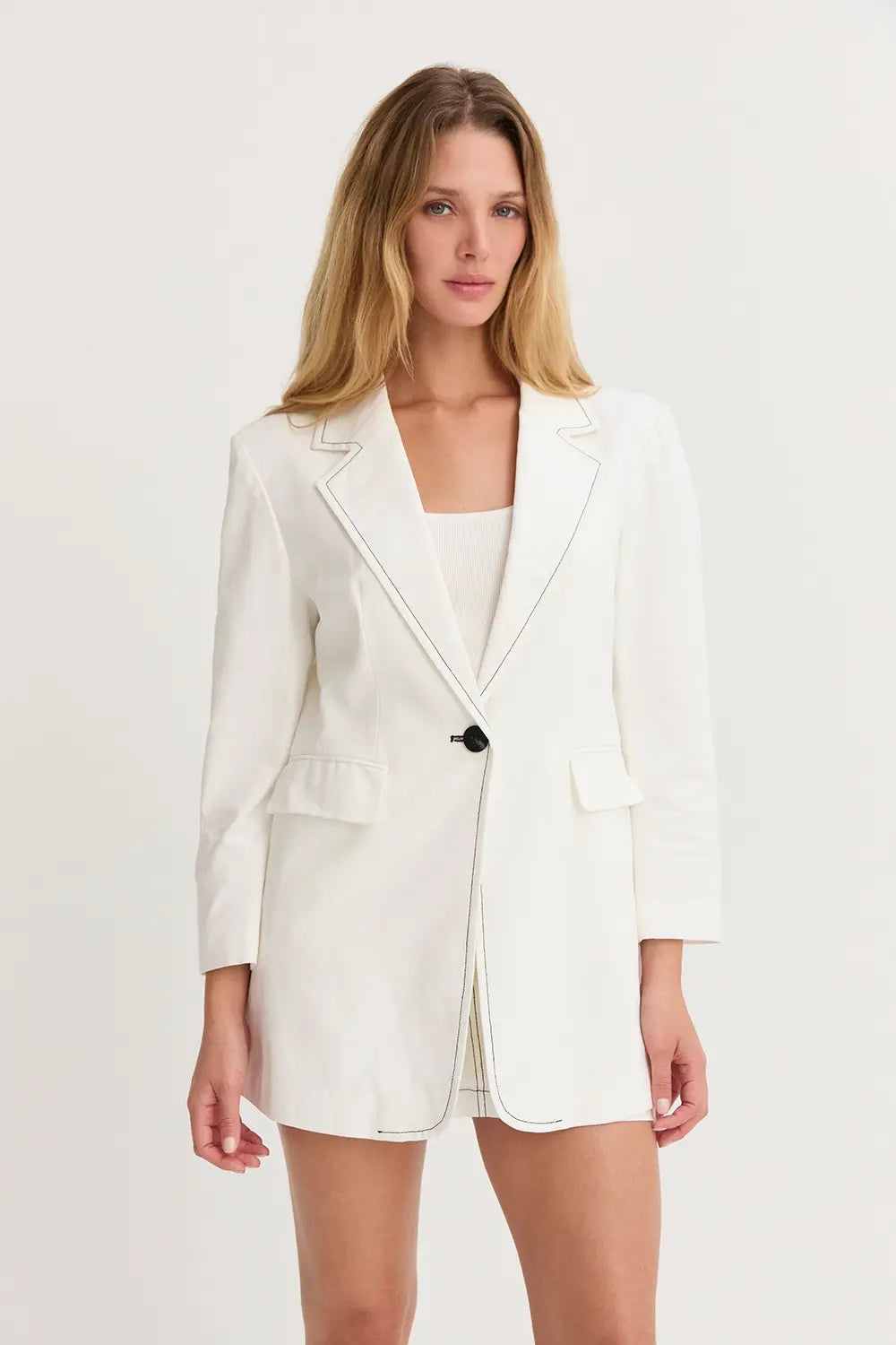 RENATA CONTRAST STITCH BLAZER