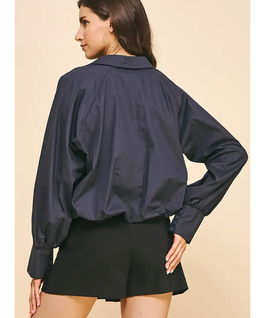LOOSE FIT LONG SLV BOUSE