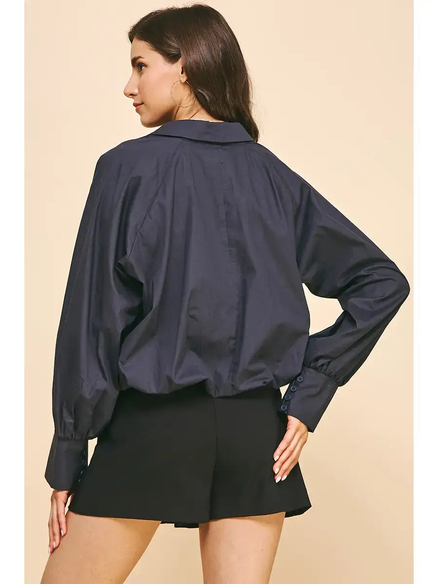 LOOSE FIT LONG SLV BOUSE