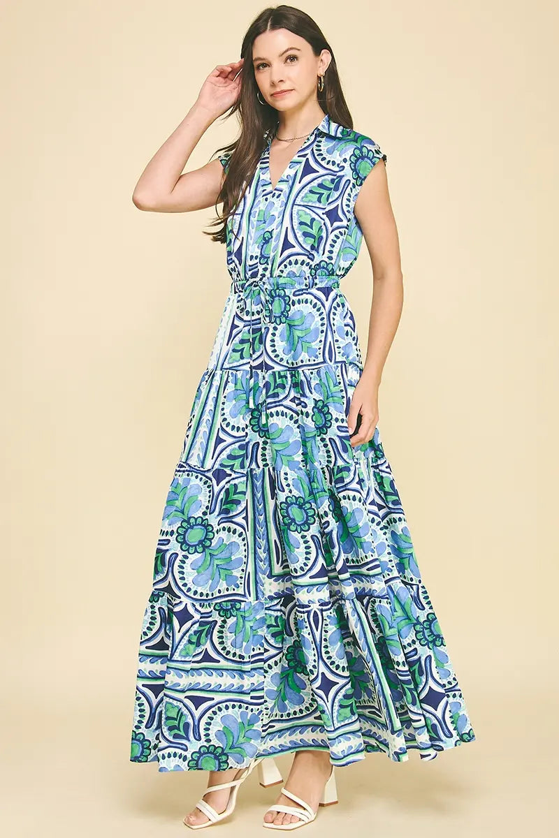 FLORAL TIERED MAXI DRESS
