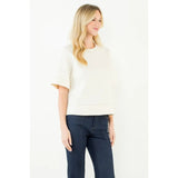 ZOE DENIM CREW NECK TOP