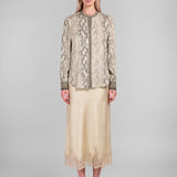 Snakeskin Printed Button-down Blouse