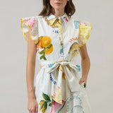 ZAHRA FRUIT MINI DRESS W/BELT