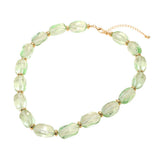 Translucent Resin Pebble Beaded Statement Necklace