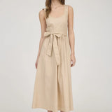 SLVLESS A-LINE MIDI W/ TIE BELT