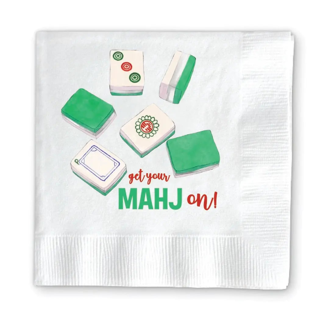 GET YOUR MAHJ ON COCKTAIL NAPKIN