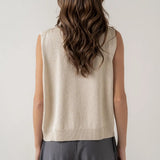 ZIP FRONT SLVLESS KNIT VEST