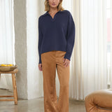 Split Neck Washable Sweater