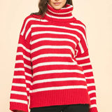 STRIPE TURTLE NECK SWEATER