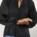3Q SLV PLEATED TOP