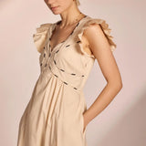 CONTRAST MULTI COLOR PIPING MIDI