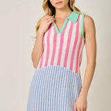 TERRY CLOTH STRIPE DRESS