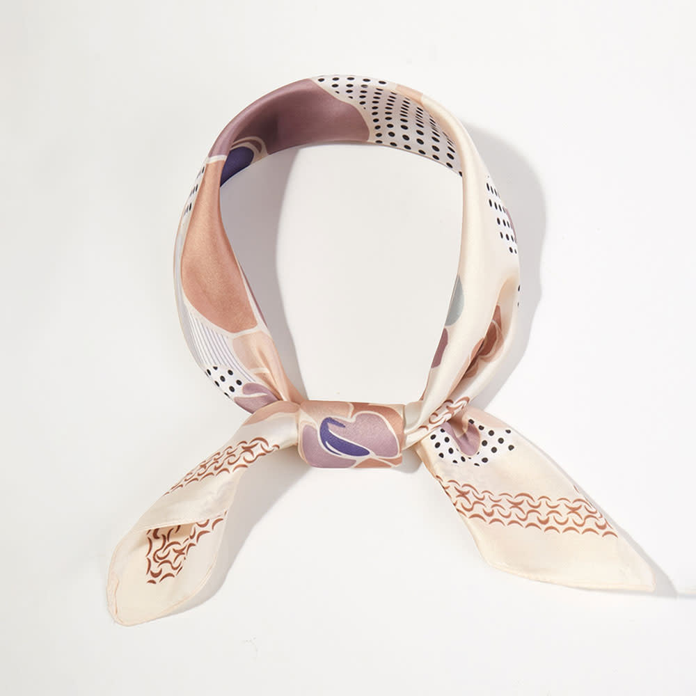 FLOWER PRINT SILKY BANDANA SCARF