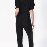PUFF SSLV CREPE JUMPSUIT
