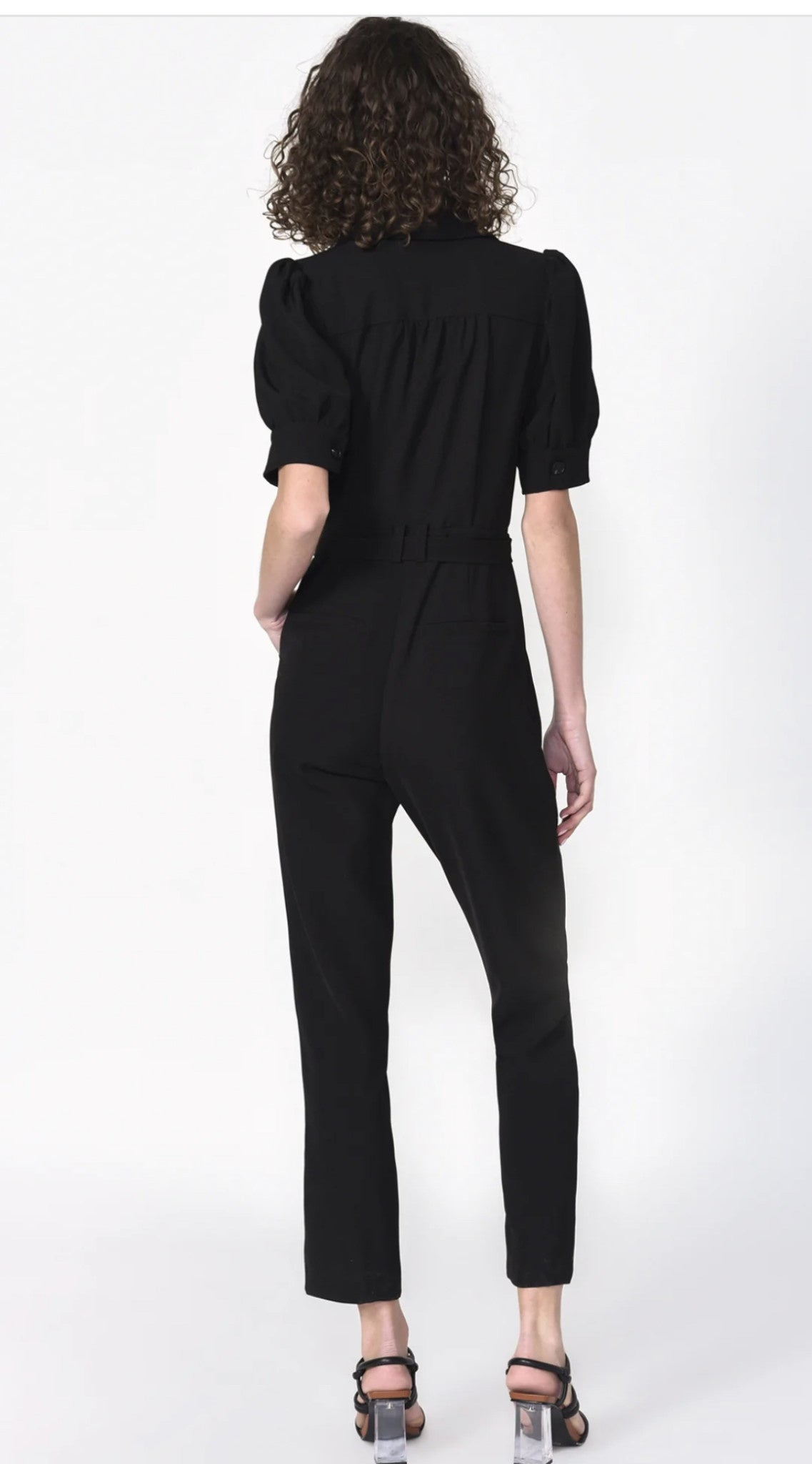 PUFF SSLV CREPE JUMPSUIT