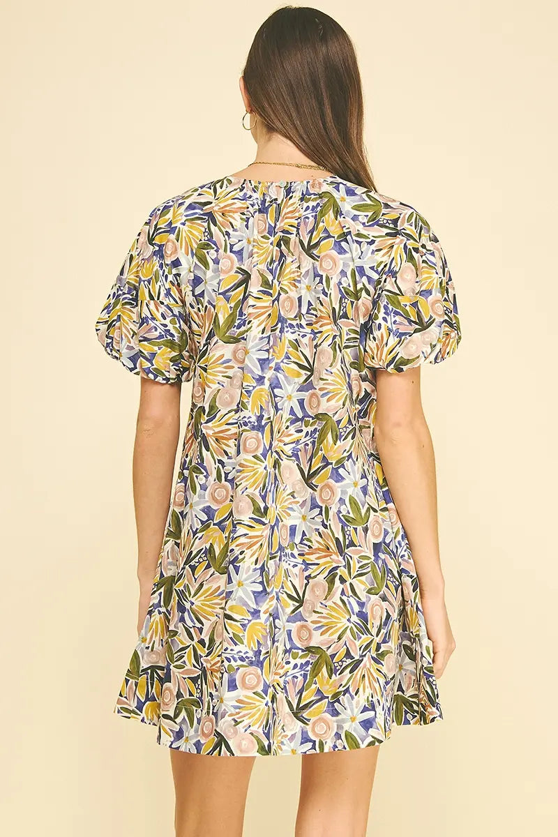 FLORAL TUNIC MINI DRESS